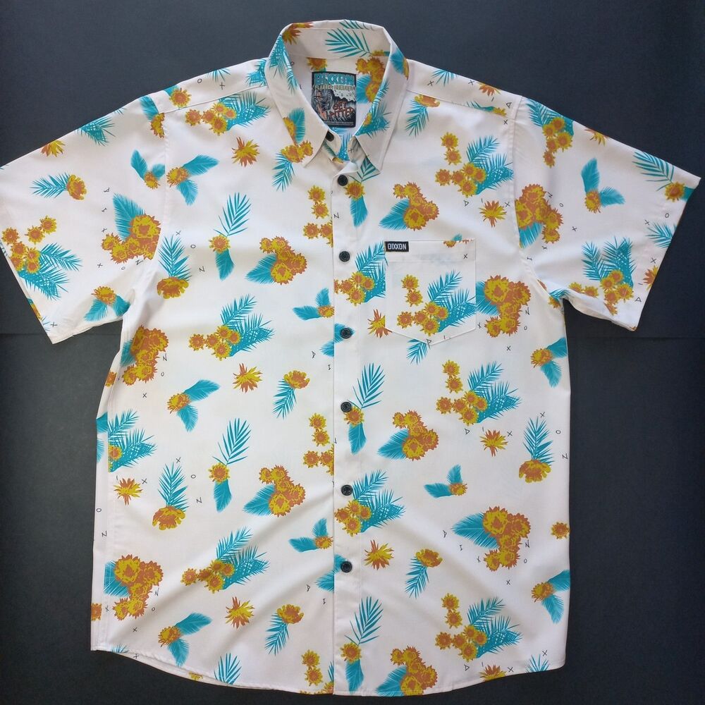 Dixxon Party Shirt Large " Get Pitted L Floral Tropical Short Sleeve Breathable
